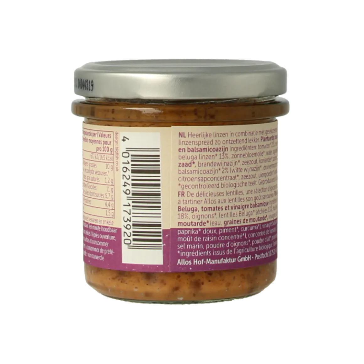 Allos Linzenspread beluga balsamico bio