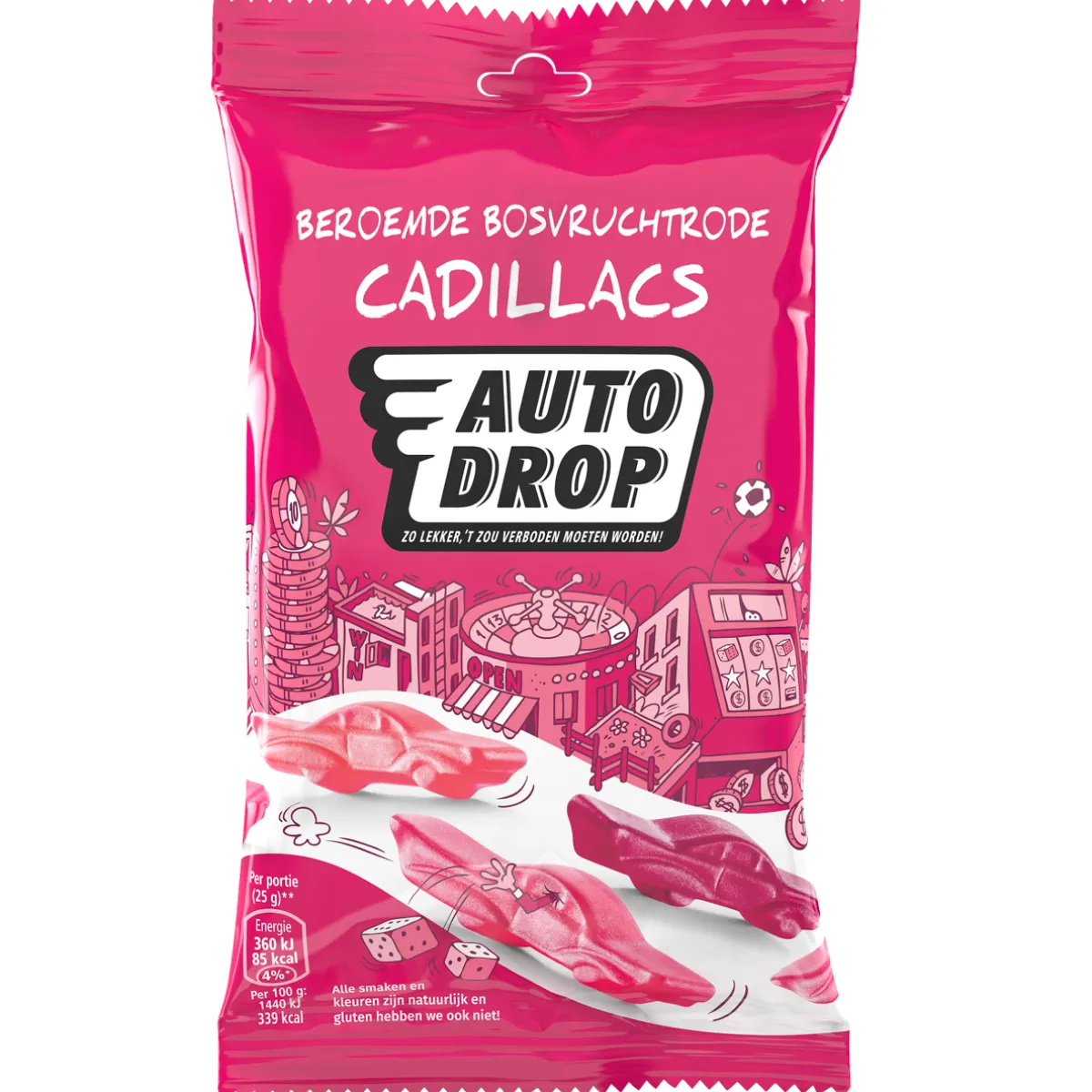 Online Autodrop Beroemde bosvruchtrode cadillacs snackpack