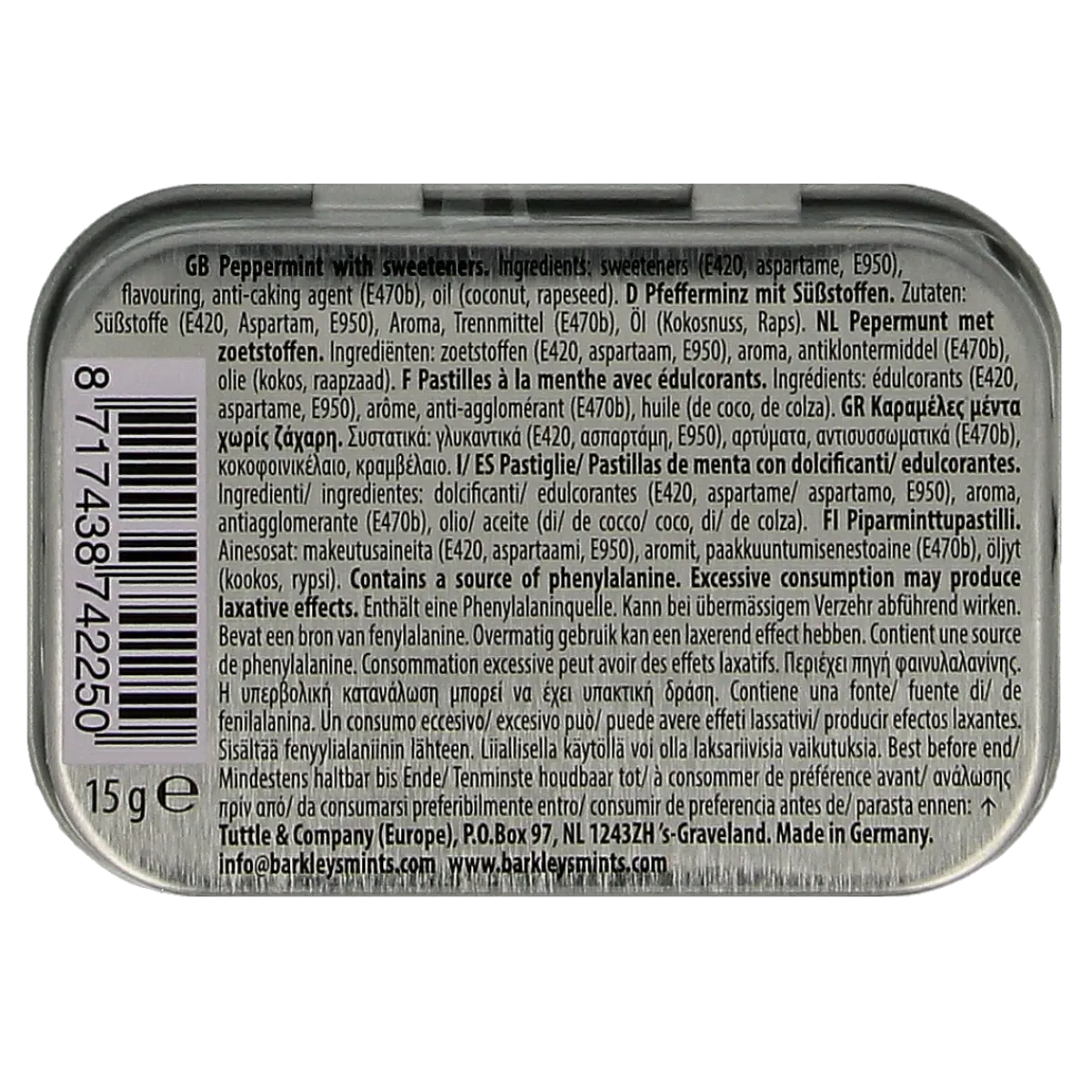 Clearance Barkleys Mints peppermint sugarfree
