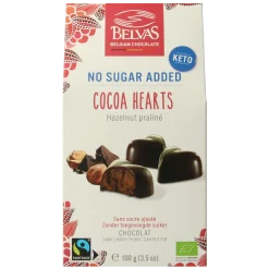 Belvas Choco hart hazelnoot praline bio