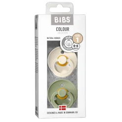 New Bibs Fopspeen maat 1 ivory/sage 2 pack