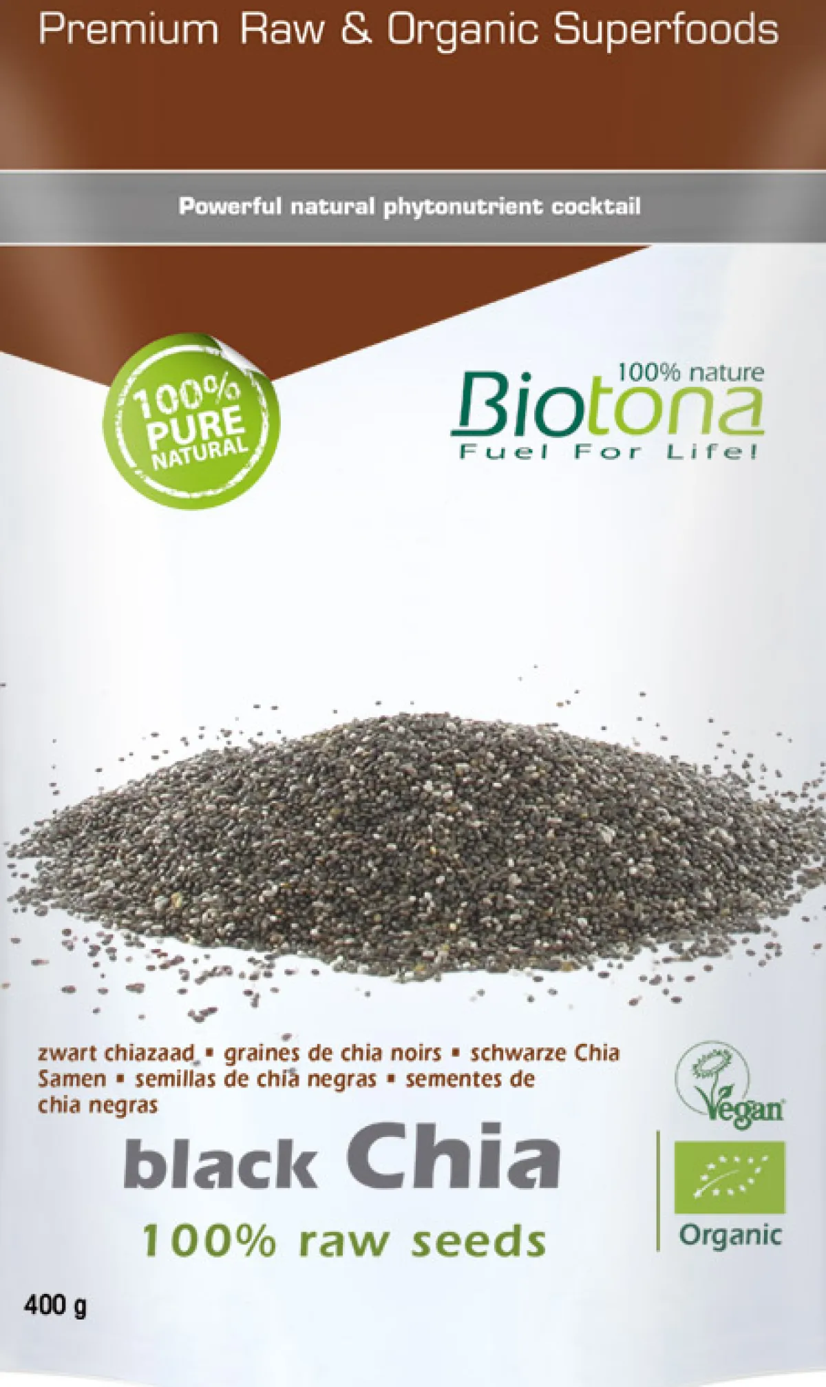 Clearance Biotona Black chia raw seeds bio