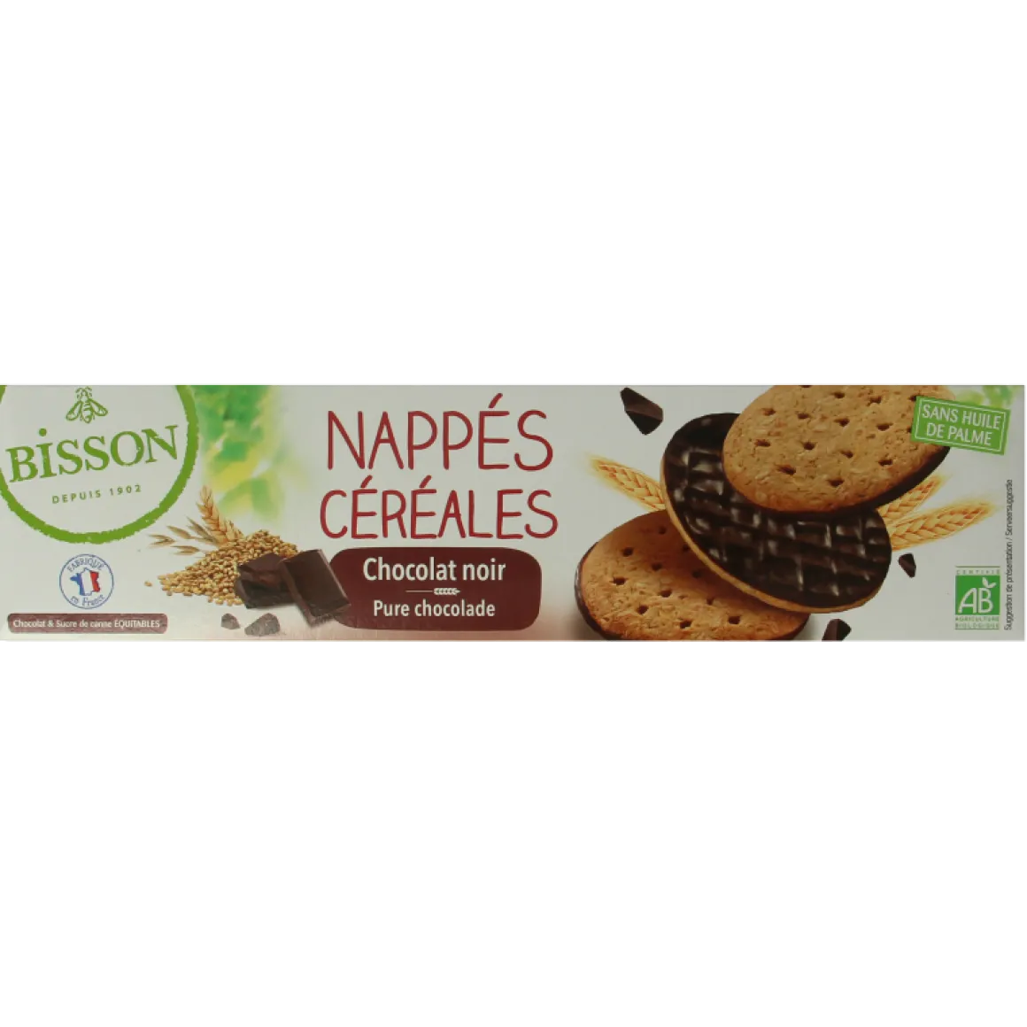 Bisson Pure chocolade frosted granenkoekjes bio