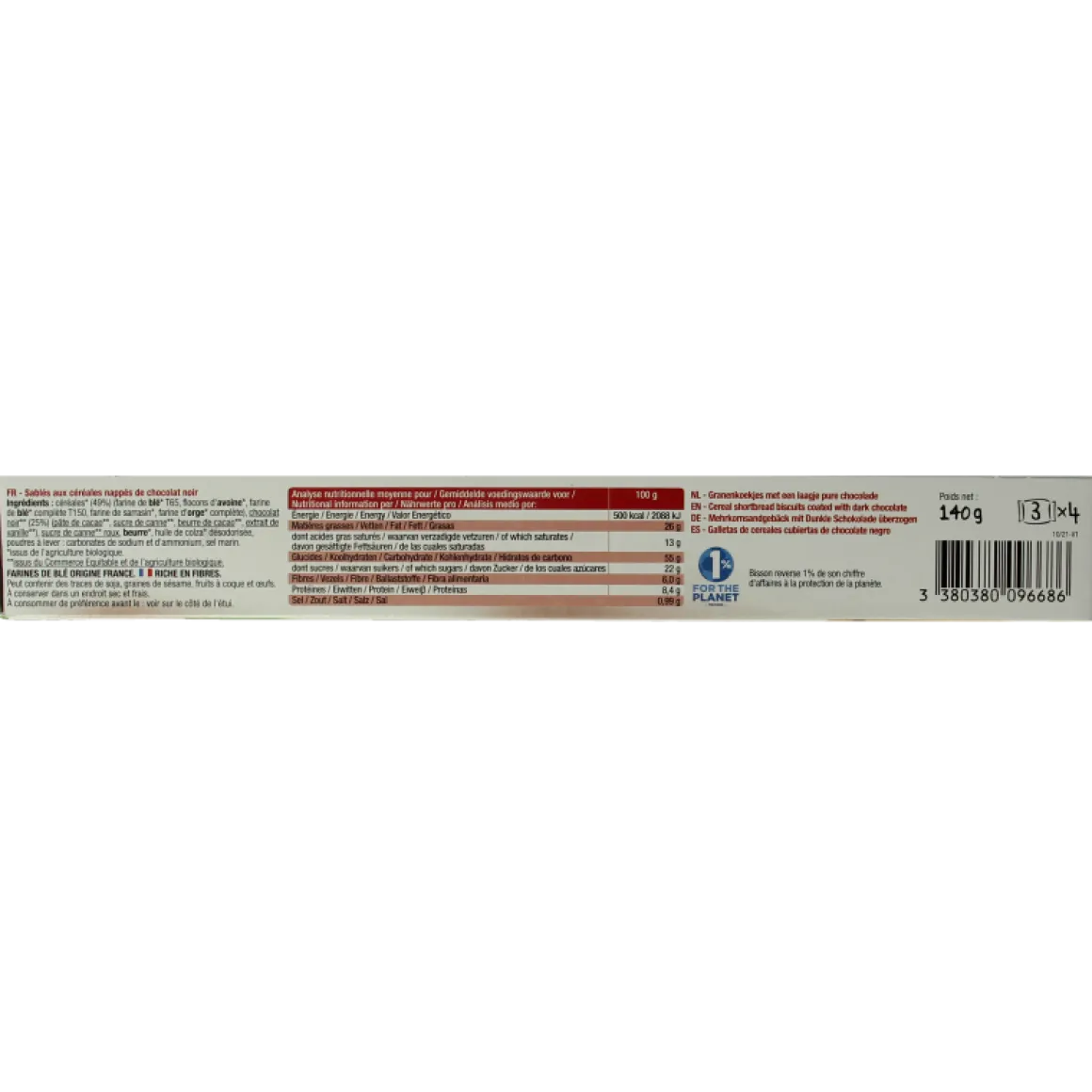 Bisson Pure chocolade frosted granenkoekjes bio