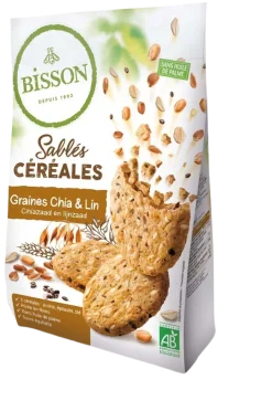 Bisson Zandkoekjes chia & lijnzaad bio