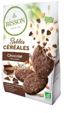 Hot Bisson Zandkoekjes chocolade & granen bio