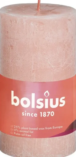 Bolsius Rustiekkaars shine 100/50 misty pink