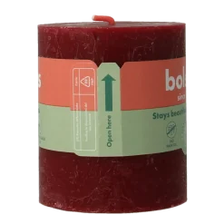 Hot Bolsius Rustiekkaars shine 80/68 velvet red