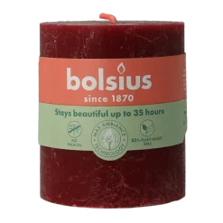 Hot Bolsius Rustiekkaars shine 80/68 velvet red