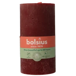 Bolsius Rustiekkaars shine 130/68 velvet red