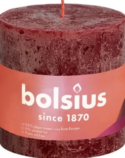Clearance Bolsius Rustiekkaars shine 100/100 velvet red