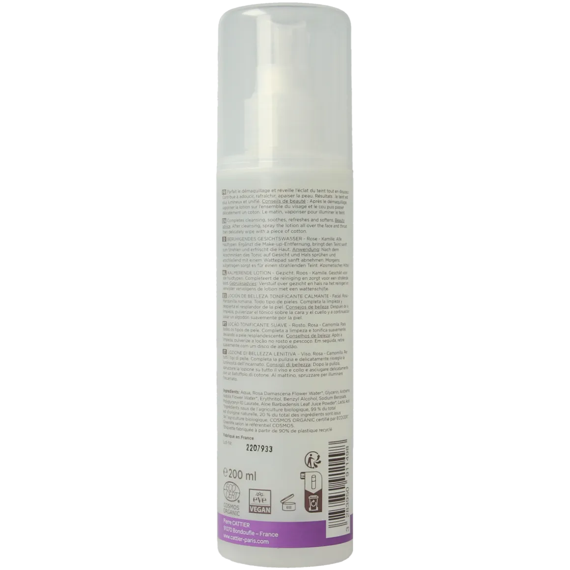 Cattier Kalmerende lotion rose chamomile