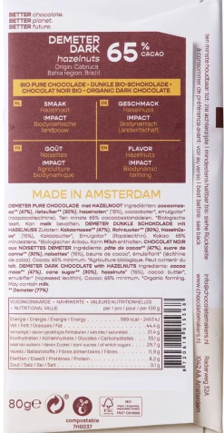 Outlet Chocolatemakers Brazil hazelnoot 65% puur demeter bio