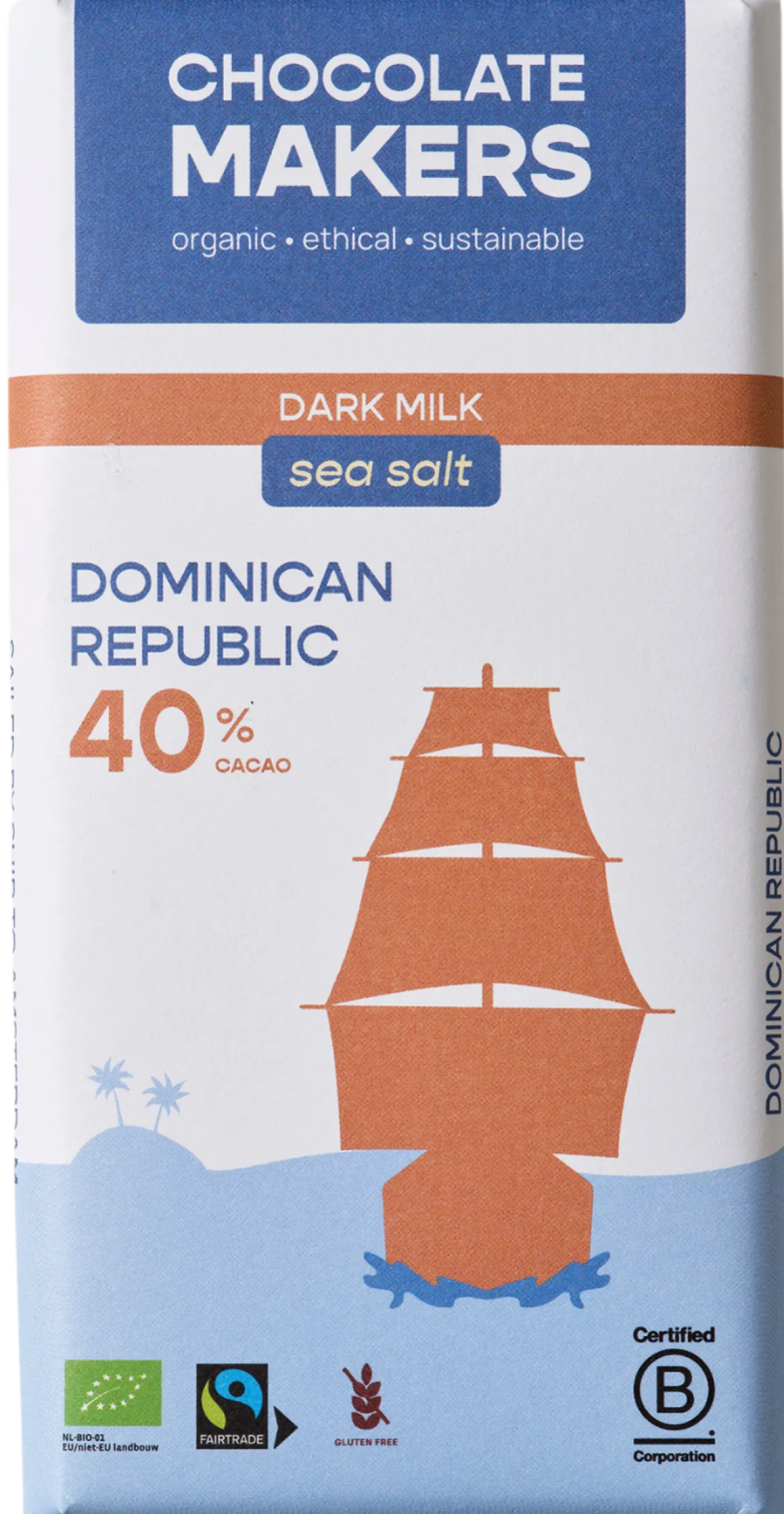 Chocolatemakers Reep tres hombres 40% melk zeezout fairtrade bio