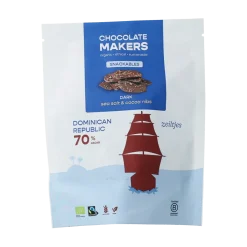 Outlet Chocolatemakers Zeiltjes puur 70% met cacaonibs & zeezout bio