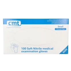 Clearance CMT Onderzoekshandschoen nitriel wit poedervrij maat S