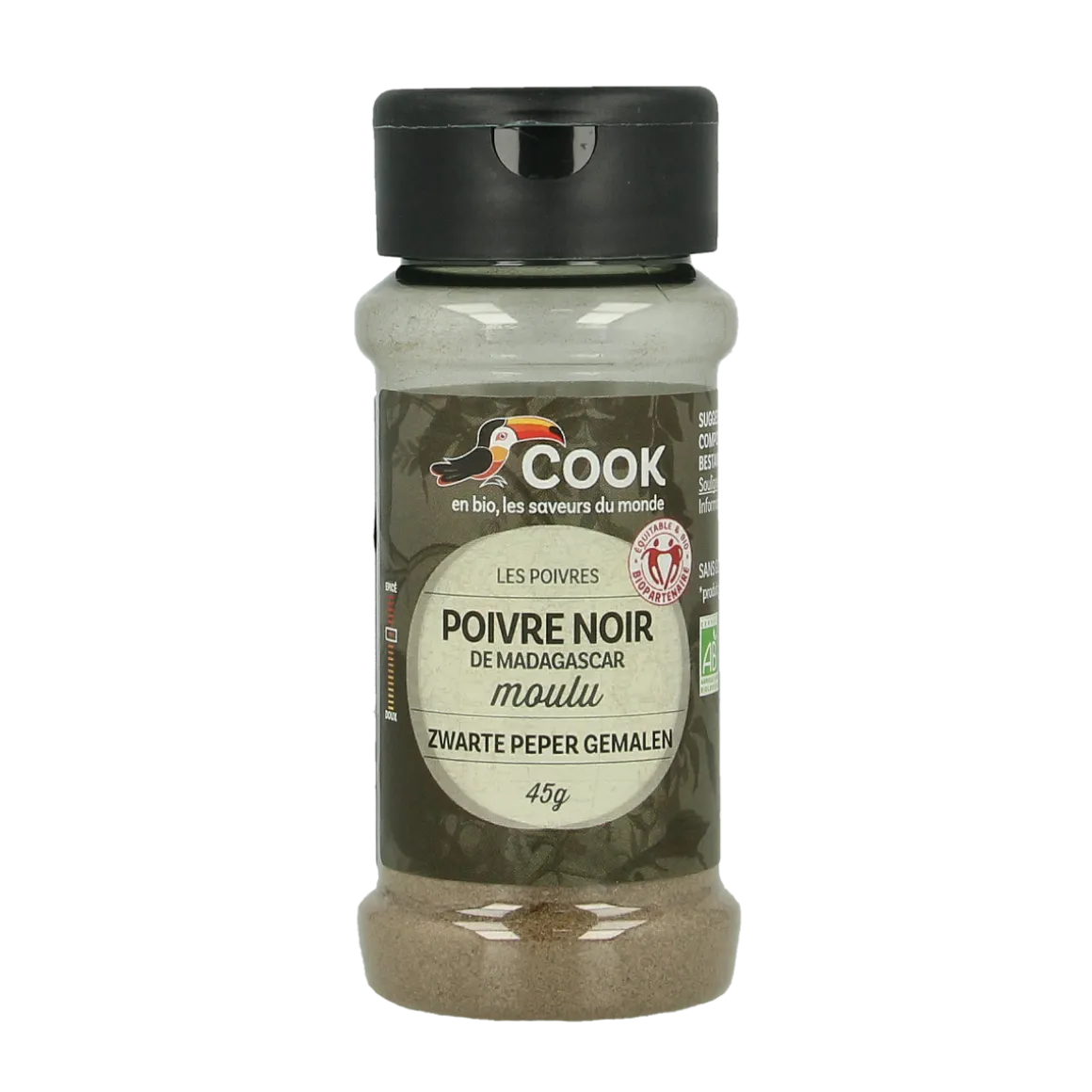 Cook Zwarte peper gemalen bio