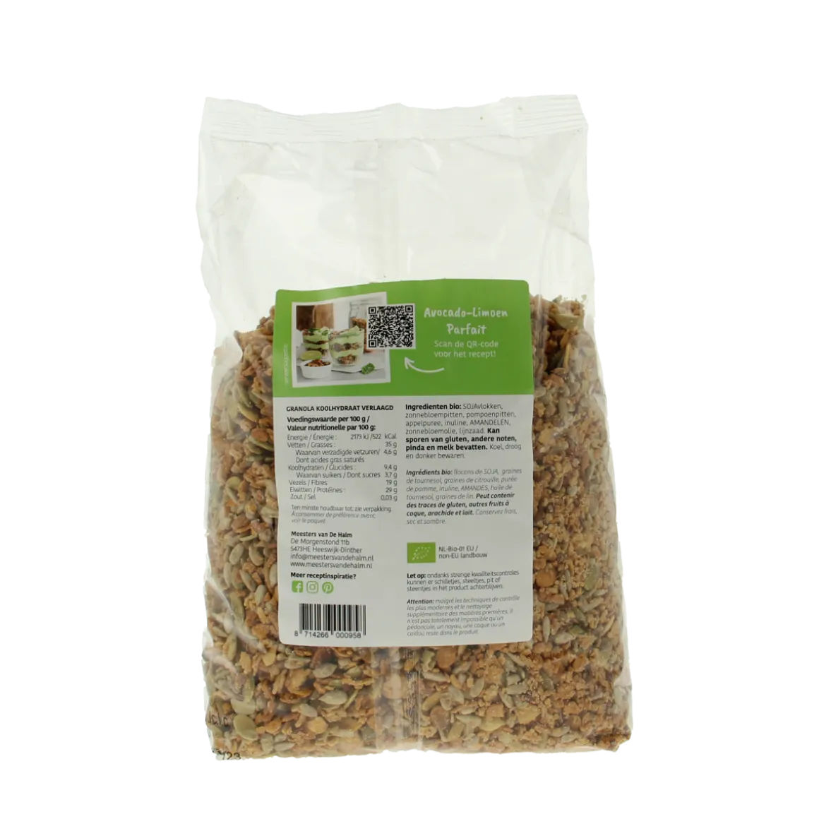 De Halm Granola koolhydraat verlaagd bio