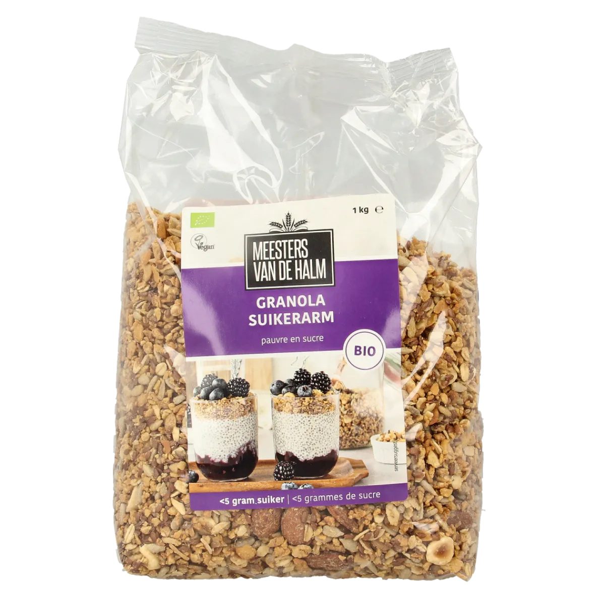 De Halm Granola suikerarm bio