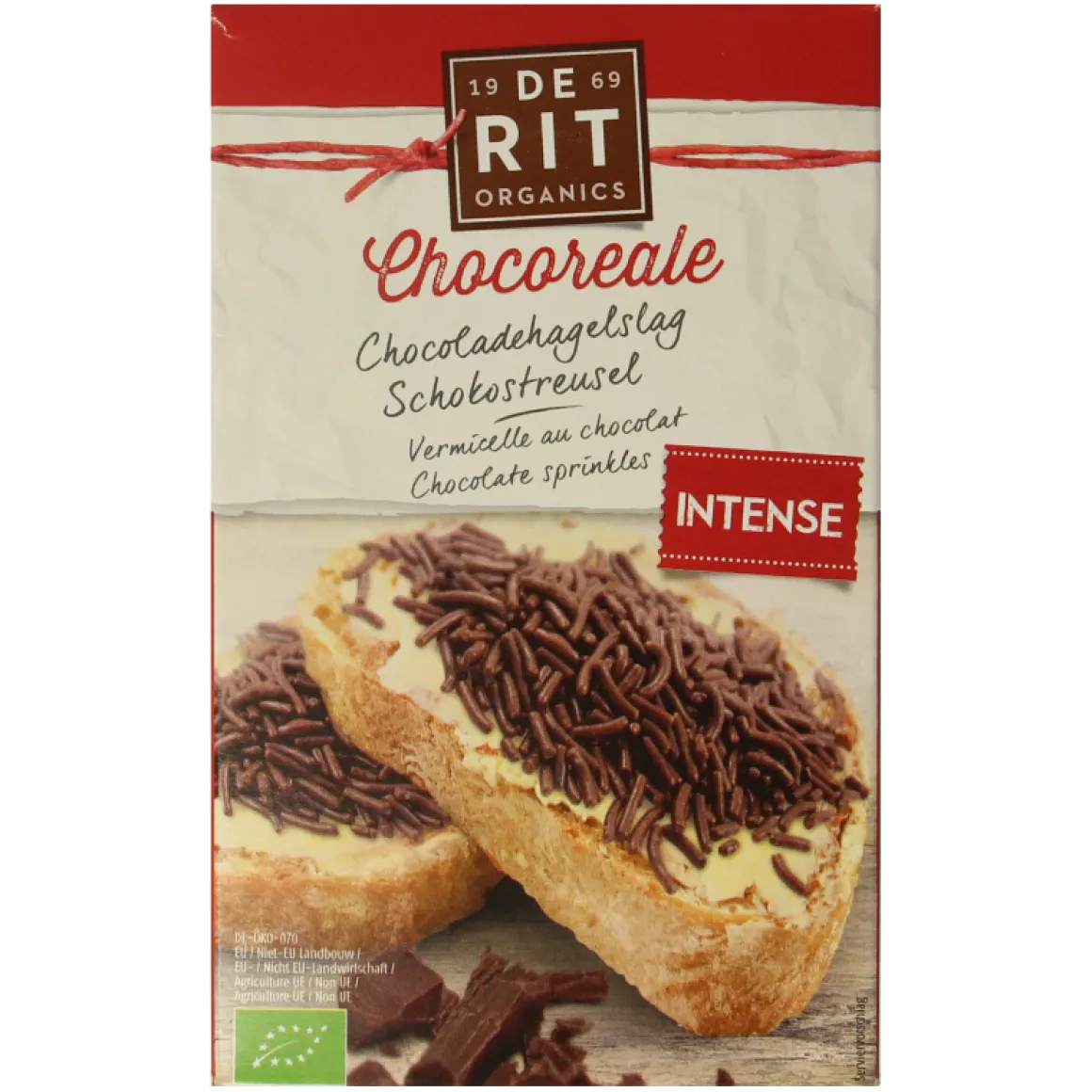 De Rit Chocoreale hagelslag puur bio