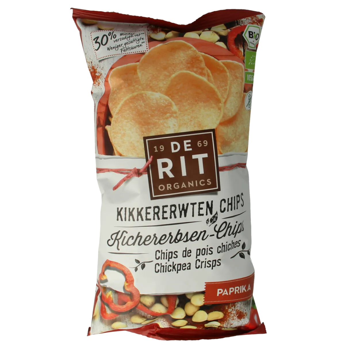 Hot De Rit Kikkererwtenchips paprika bio