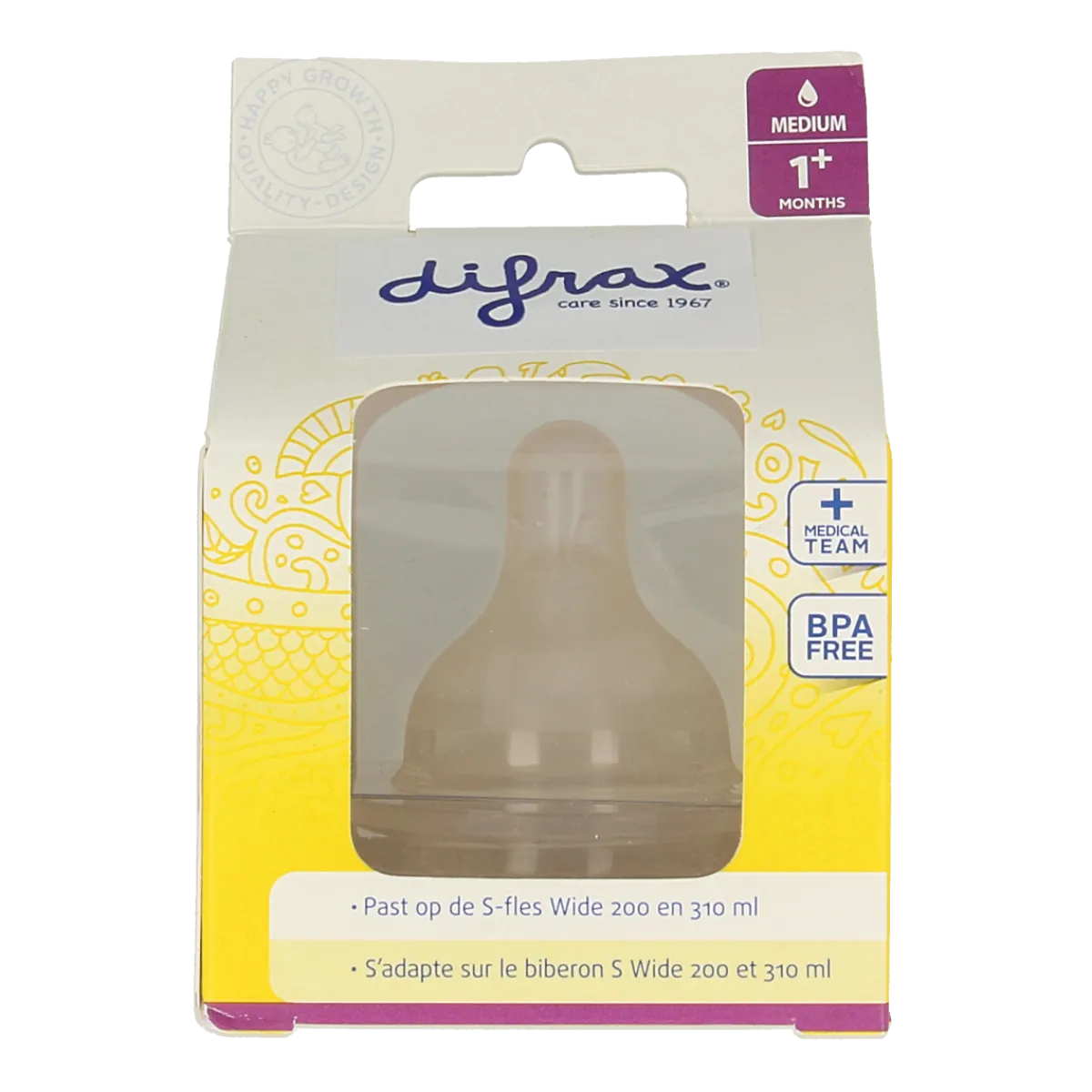 Discount Difrax Flesspeen soft breed medium