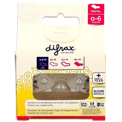 Difrax Fopspeen dental 0-6 maanden glow in the dark