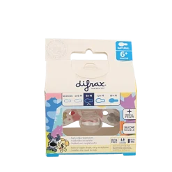 Hot Difrax Fopspeen natural 6+ maanden Woezel & Pip