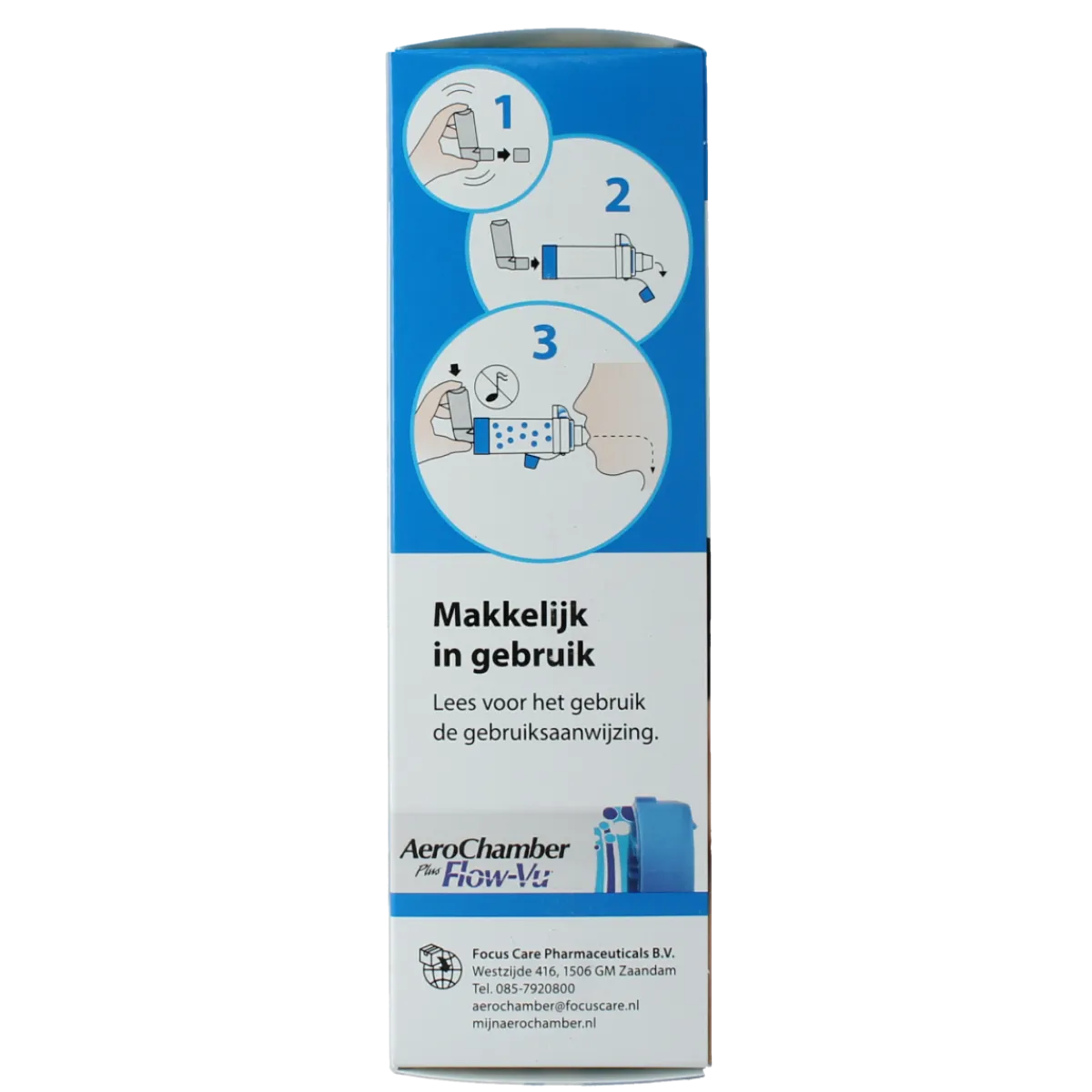 Online Diversen Aerochamber + flow VU mondstuk blauw