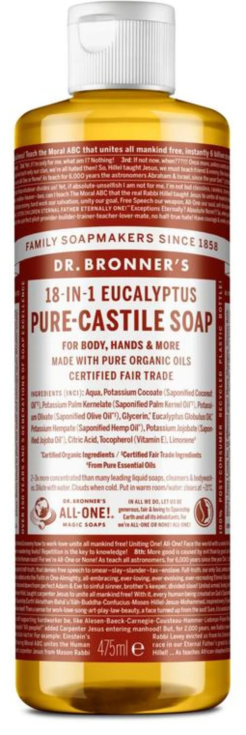Hot Dr Bronners Liquid soap eucalyptus