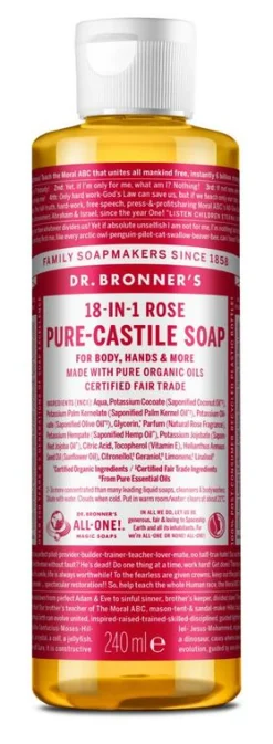 Dr Bronners Liquid soap roos