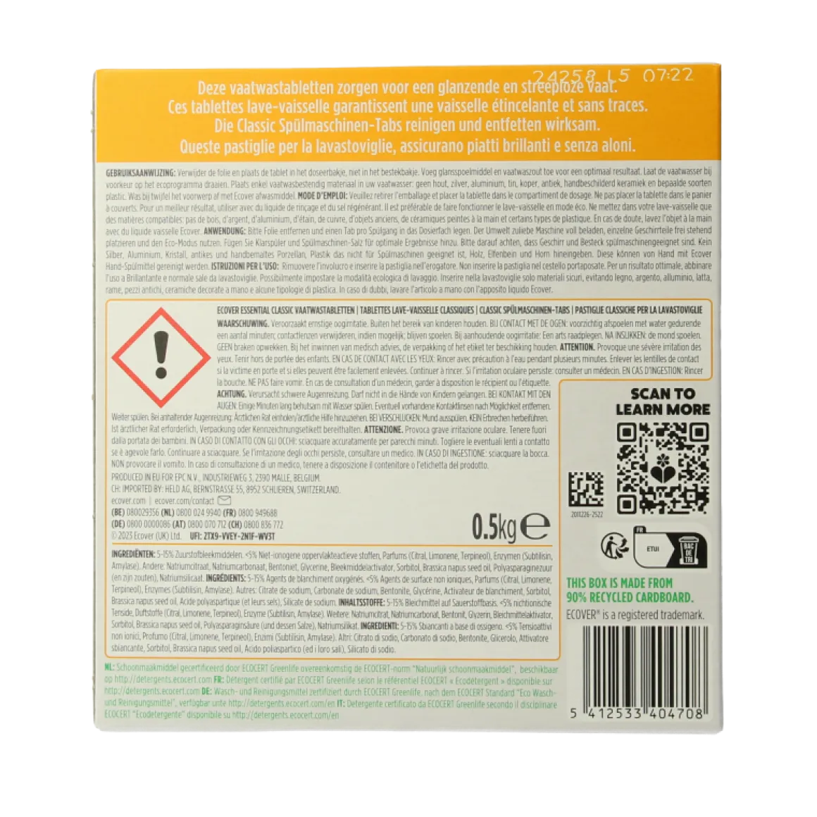 Ecover Essential vaatwastabletten