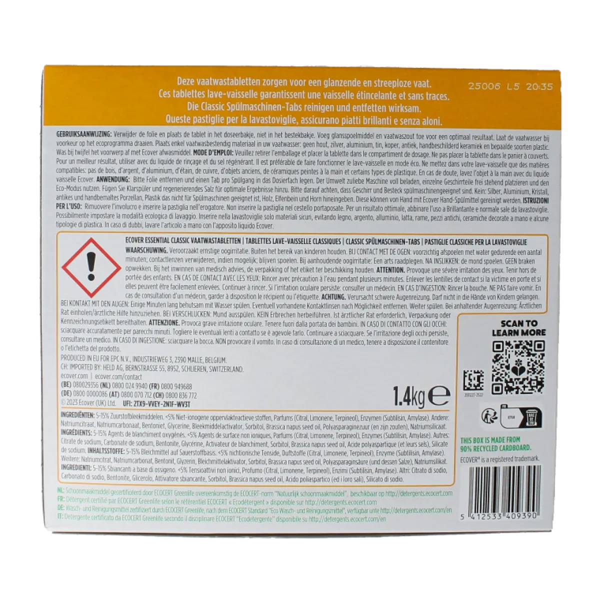 Ecover Essential vaatwastabletten