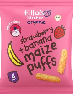 Ella's Kitchen Maize puffs aardbei/banaan 6+ maanden bio