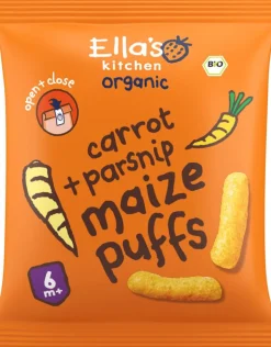 Ella's Kitchen Maize puffs carrot/parsnip 6+ maanden bio