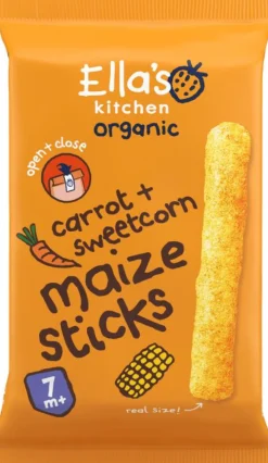 Ella's Kitchen Maize sticks carrot sweetcorn 7+ maanden bio
