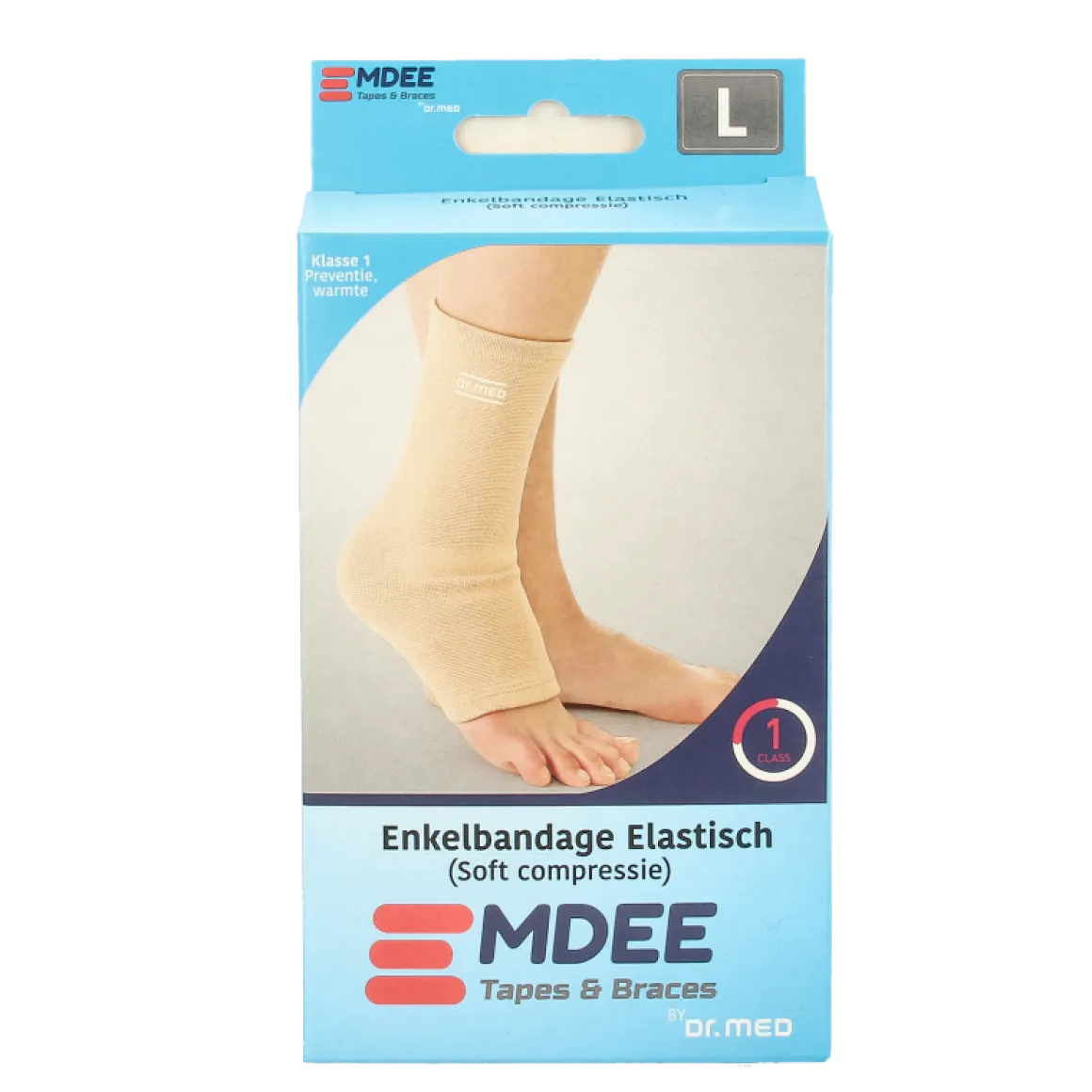 Emdee Elastic support enkel maat L huidskleur