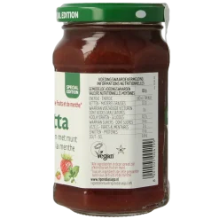 Hot Fiordifrutta Aardbeien en wilde aardbeien met munt jam bio