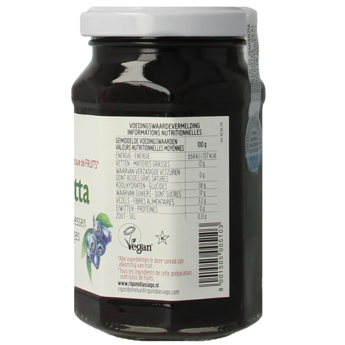 Fiordifrutta Blauwe bosbesjam bio