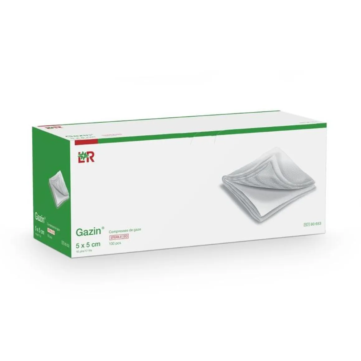 Gazin Gaaskompres 5 x 5cm niet steriel