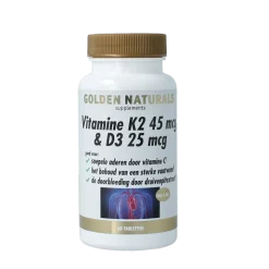Hot Golden Naturals Vitamine K2 45mcg & D3 25mcg