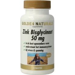 Best Golden Naturals Zink bisglycinaat 50mg