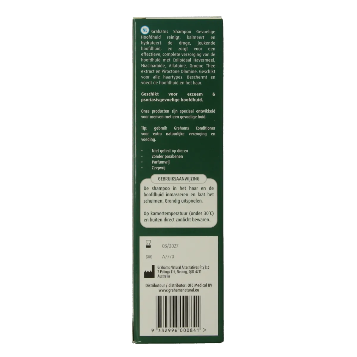 Hot Grahams Shampoo gevoelige hoofdhuid