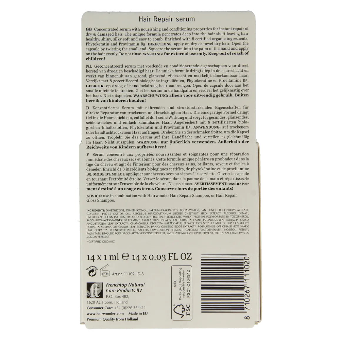 Hairwonder Hair repair serum capsules