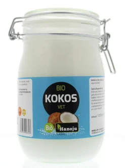 Hanoju Kokosolie geurloos beugelglas bio