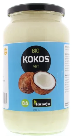 Hanoju Kokosolie geurloos glasfles bio
