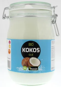 New Hanoju Kokosolie virgin beugelglas bio