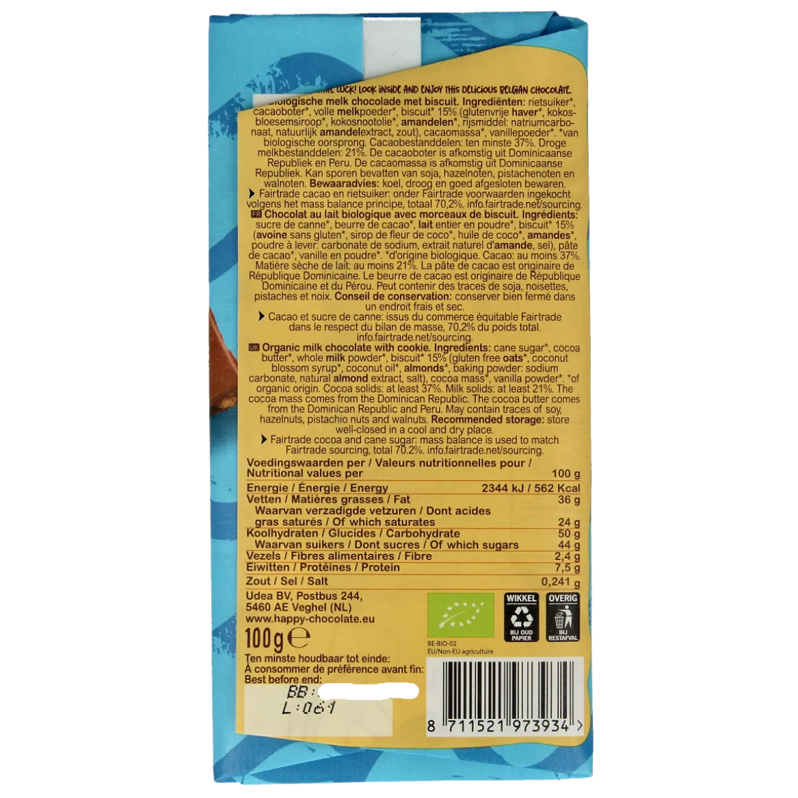 Happy Chocolate Melk biscuit bio