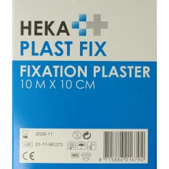 Hekaplast Fix pleister 10m x 10cm met schutvel