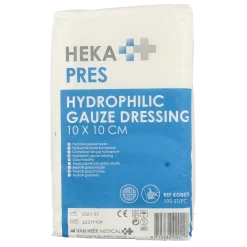Hekapres Hydrofiele gaaskompres 10 x 10cm